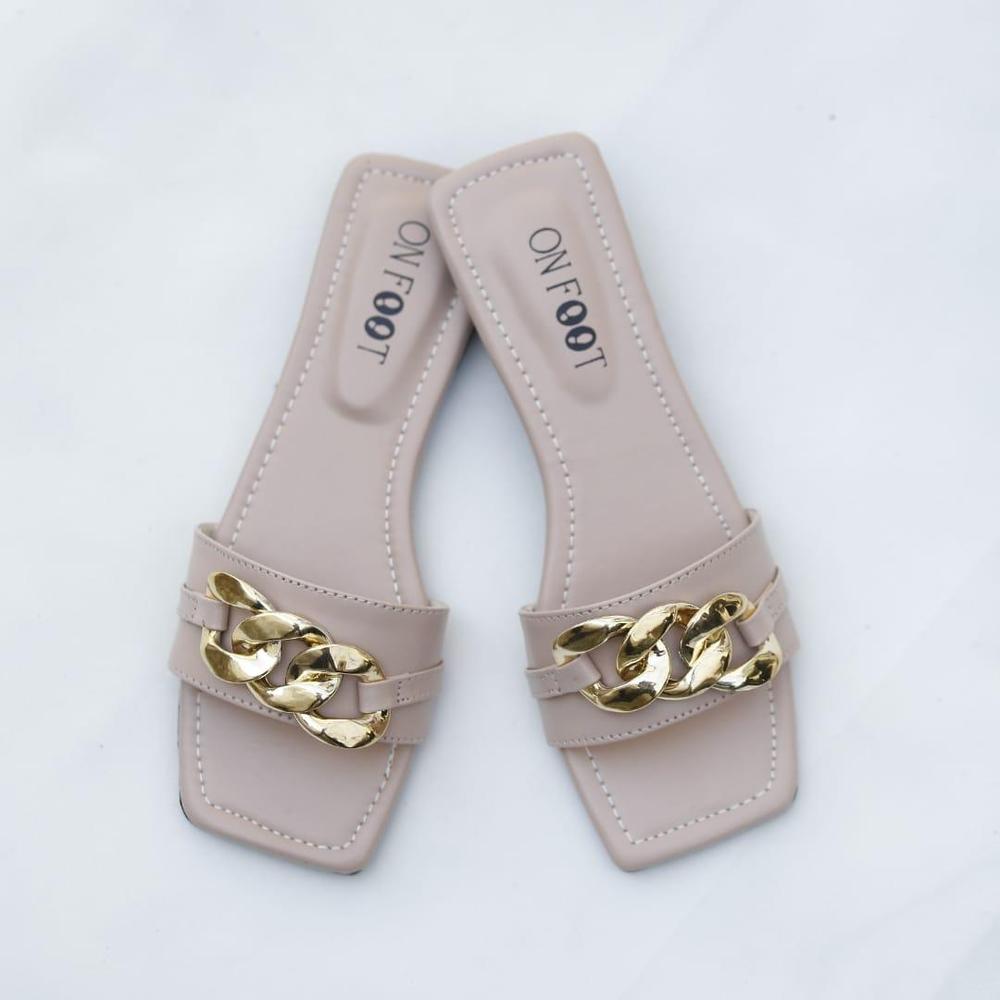 Women's Fancy Flats - Buckle Chain