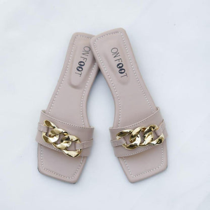 Women's Fancy Flats - Buckle Chain